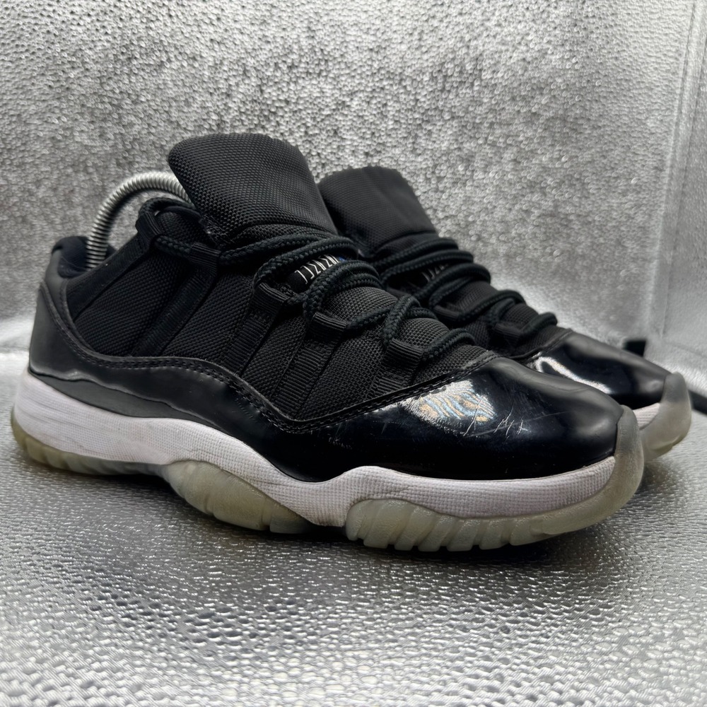Size 7 Jordan 11 Retro Low Space Jam Mens Black Good FV5104-004 Patent Leather